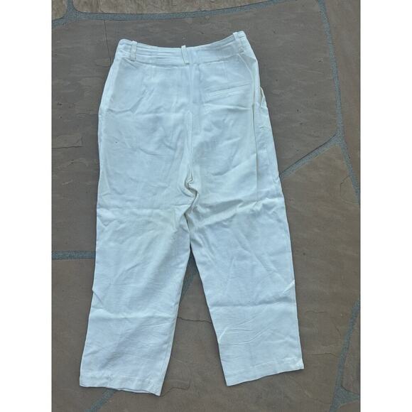 Zara high rise white pleat front trouser pants size M - Picture 3 of 3